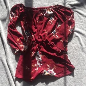 Maroon floral romper